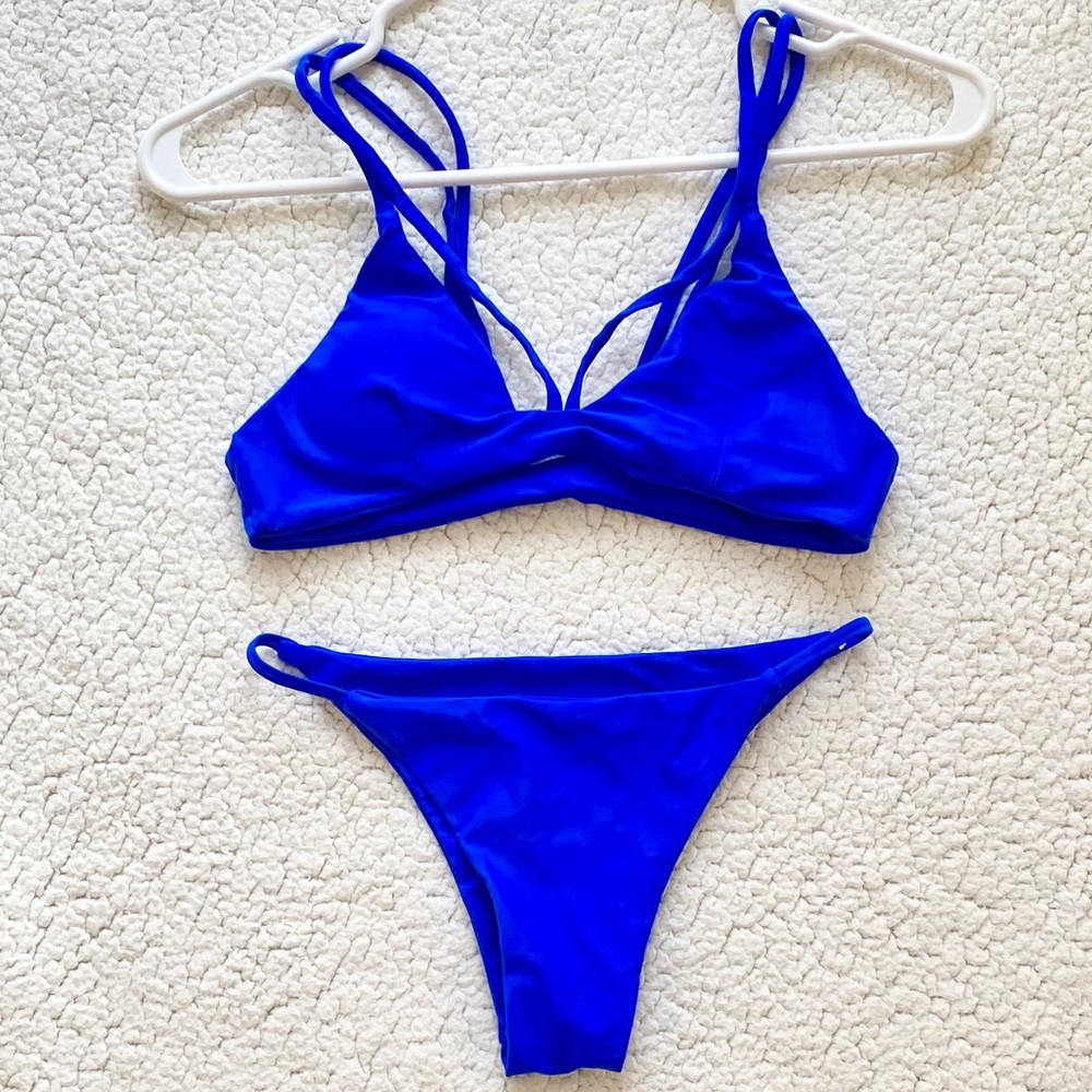Zaful Blue Strappy Bikini